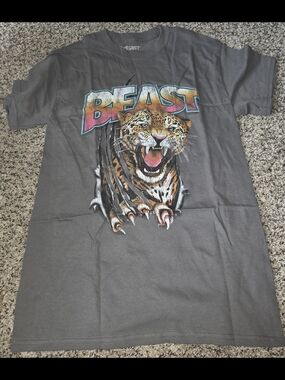 Beast Graphic T-Shirt with Leopard Print